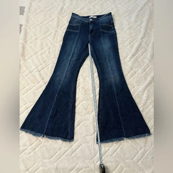 KanCan Dark Blue Flare Jeans - Picture 4 of 7